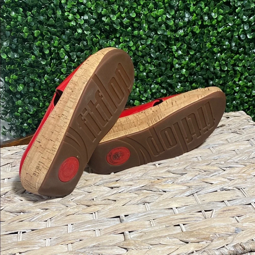 Fitflop Red Wedge Sandals - Picture 9 of 9